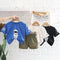 Boys' Cartoon Round Neck Short Sleeve Two-piece Children's Casual Pants