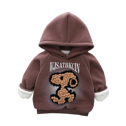 Autumn and winter boys plus velvet padded sweater coat