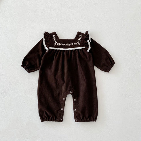 Cotton Embroidered Square Neck Jacket Long Sleeve Climbing Clothing