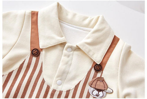 Autumn Dress Male Baby Jumpsuit Fake Two-piece Climbing Suit Ha Clothes Outside Suit