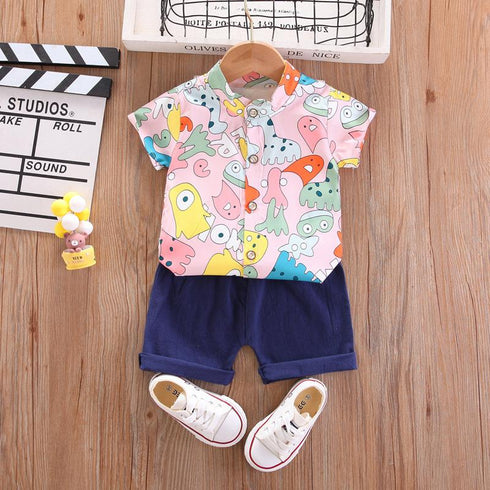 Children's Cartoon Monster Summer Suit