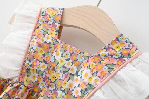 Summer New Baby Girl Flying Sleeve Dress Broken Flower Dress