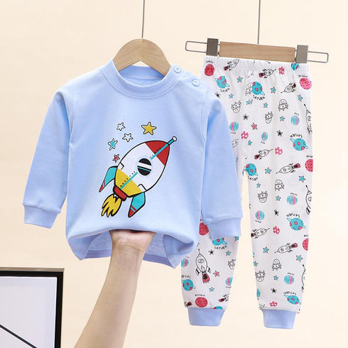 Cotton Underwear Suit Boys and Girls Autumn Clothes Pants Pajamas Loungewear