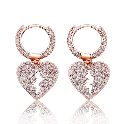Heartbreak Love Earrings Zircon Hip Hop Simple Women's Earrings Jewelry