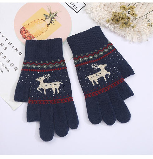 Fawn plus velvet padded cold-proof warm riding gloves