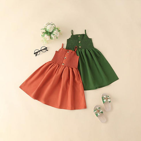 Summer Girl's Simple Waist Dress