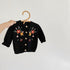 Spring and Autumn Flower Embroidered Cotton Knitted Sweater Long Sleeve Jacket