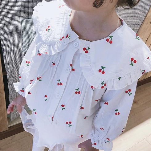 Girls Long Sleeve Shirt 2022 Spring And Autumn New Foreign Style Girls Floral Shirt Sweet Doll Shirt