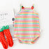 Cute Multicolor Wings Sunflower Knitted Stripe Sling Climbing Suit