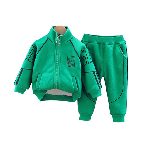 Boys Thickened Warm Set Fall/Winter Two-Piece Set
