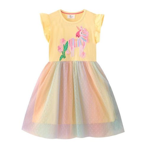 New Girls Short Sleeve Gauze Skirt Cute Foreign Style Princess Skirt