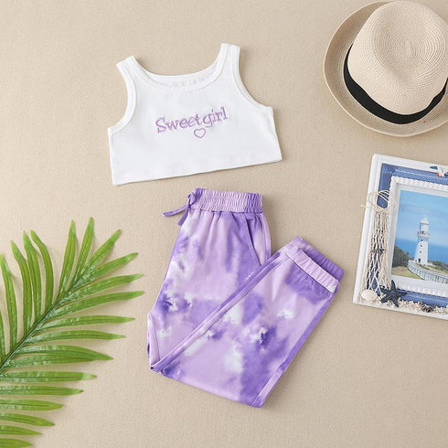 Summer girls' trousers sleeveless suit