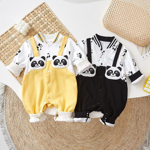 Autumn Dress Boy Baby Jumpsuit Cute Bear Outside Suit
