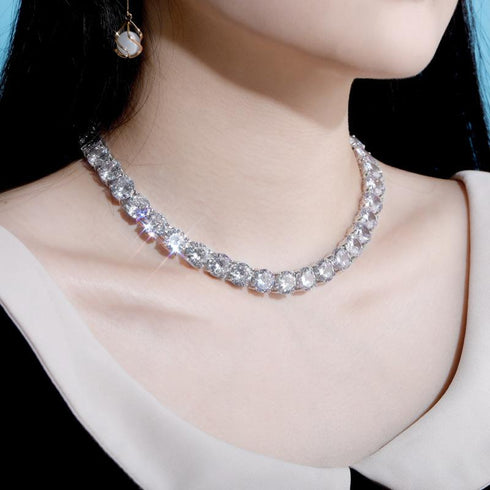 10mm large zircon necklace neck chain hip hop jewelry single-row chain necklace for men and women