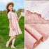 Cotton Floral Dress Children's Lace Collar Stitched Pastoral Princess Dress