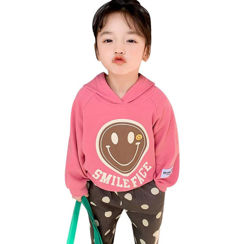 Spring And Autumn Girls' Hooded Printed Foreign Style Sweater