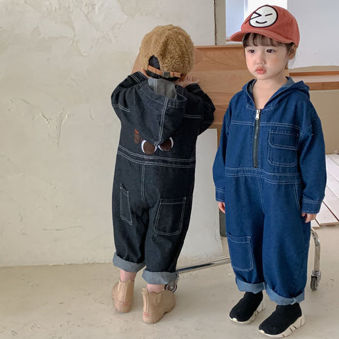Super-foreign children's denim jumpsuit overalls conjoined pants