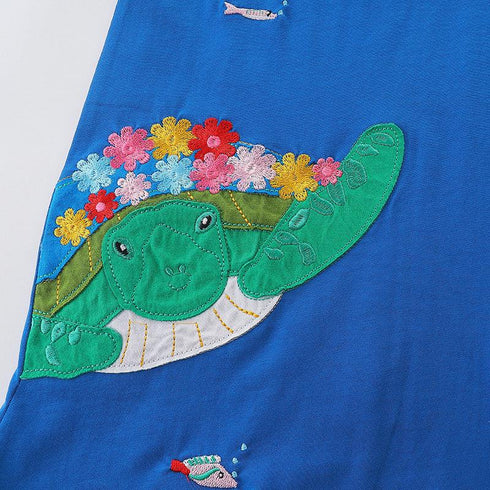 Summer Girl's Turtle Knit Dress