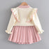Girls Spring And Autumn Cute Knit Princess Dress Set