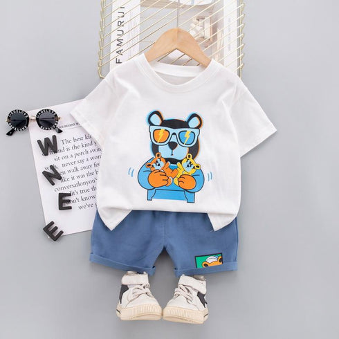 Children's Summer Denim Short Sleeve Set