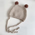 Autumn and winter cute ball knitted hat ear protection lace-up wool warm hat 17.3-19.6 inches
