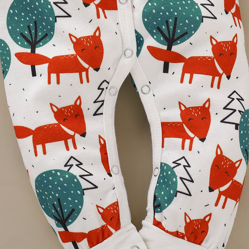 Autumn And Winter Cartoon Printed Baby Jumpsuit