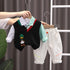 Children's Spring and Autumn Knit Vest Shirt Set Three Pieces