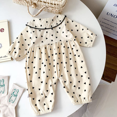 Corduroy doll collar buckle out climbing suit jumpsuit
