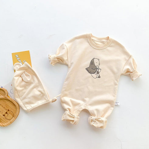 Cartoon bear fart-wrapped suit one-piece climbing suit