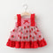 Summer New Girls' Sleeveless Dress Strawberry Mesh Printed Dress