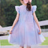 Girls Summer Mesh Love Gradient Princess Dress