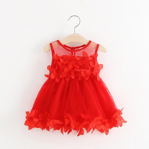 Summer New Baby Girl Petal Stitching Mesh Dress Princess Dress Girl Dress