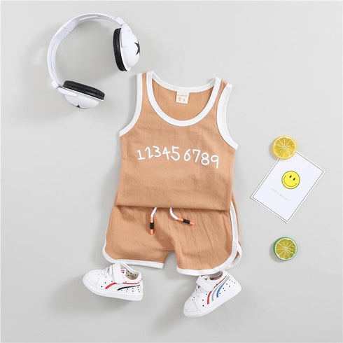 Boys Short Sleeve Shorts Two-Piece Set