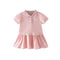 Summer New Girls Dress Short Sleeve Embroidered POLO Dress