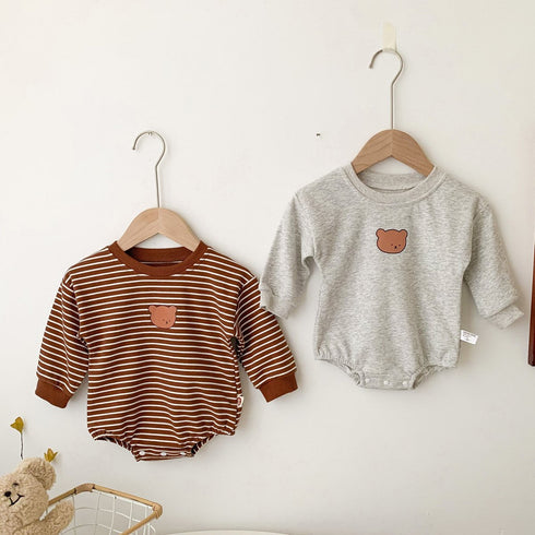 Baby Cute Bear Printed Long Sleeve Siamese Harper Baby Wear Wrap Fart Wearing Climbing Clothing