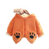 Autumn and winter boys plus velvet hooded suit two-piece set