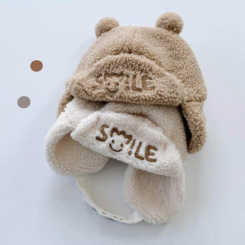 Autumn and winter warm out hat scarf one plus velvet ear protection cap 18.8-19.6 inches