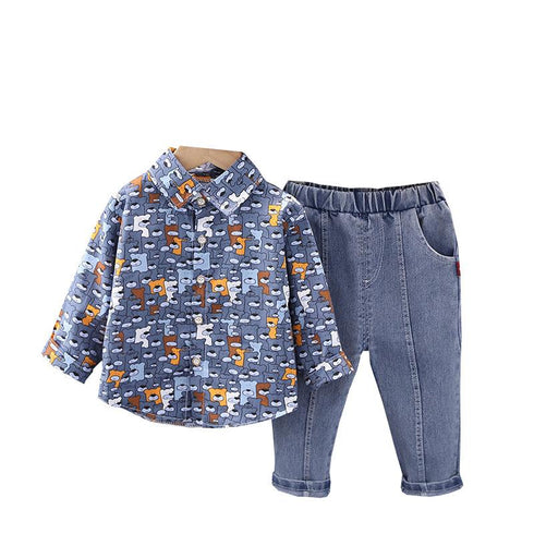 Boys spring and autumn suit two-piece set