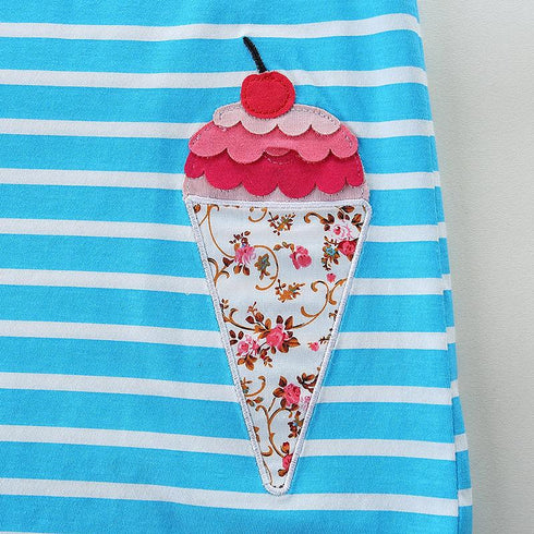 Summer New Girl Dress European And American Style Knitted Cotton Girl Short Sleeve Children Dress Cute Princess Dress