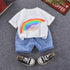 Summer children's short sleeve T-shirt jeans two-piece set