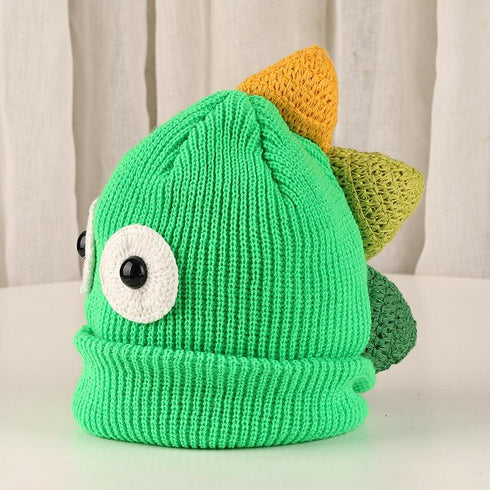 Autumn and winter dinosaur monster children's knitted wool cap 18.5-20.4 inch