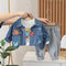 Boys suit solid color sports pants long sleeve casual T-shirt lapel denim jacket children's jacket