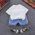 Summer children's short sleeve T-shirt jeans two-piece set