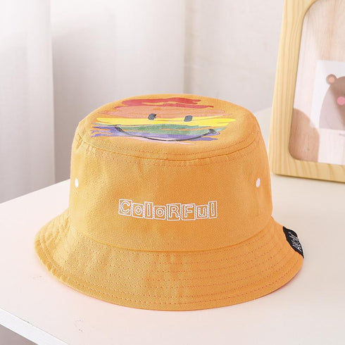 Children's Thin Smiley Fisherman Hat in Spring and Autumn, Circumference 18-20 in