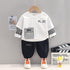 Spring and Autumn Boys Round Long Sleeve Set Two-Piece Set