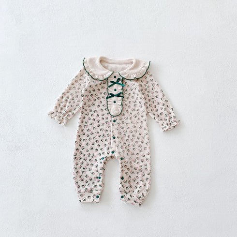 Lapel Floral Bow Long Sleeve Hak Creeper