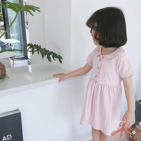 Girls' Dress 2022 Summer New Girls' Academic Skirt Cotton Princess Skirt