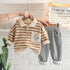 Boy's Spring and Autumn Shirt Two-Piece Set