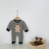 Striped jumpsuit cartoon bear ha clothes climbing suit