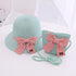 Children's Bow Straw Hat Bag Set